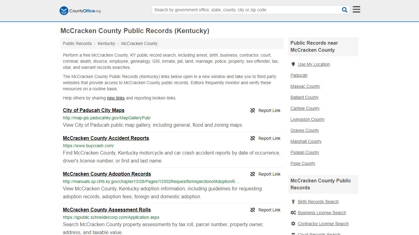 Public Records - McCracken County, KY (Business, Criminal ...