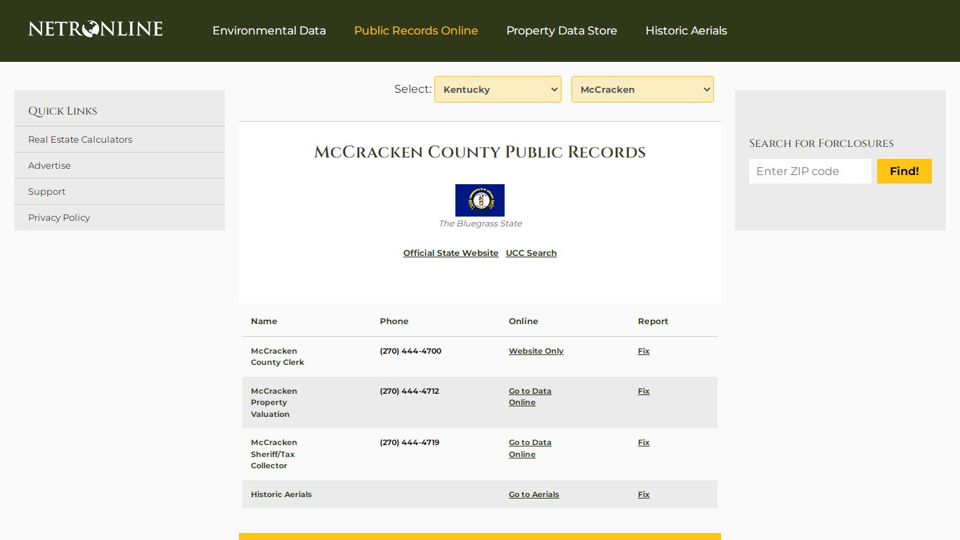 McCracken County Public Records - NETROnline.com