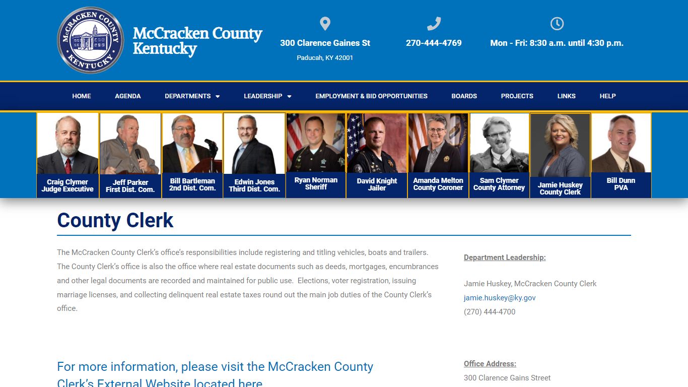 County Clerk – McCracken County KY
